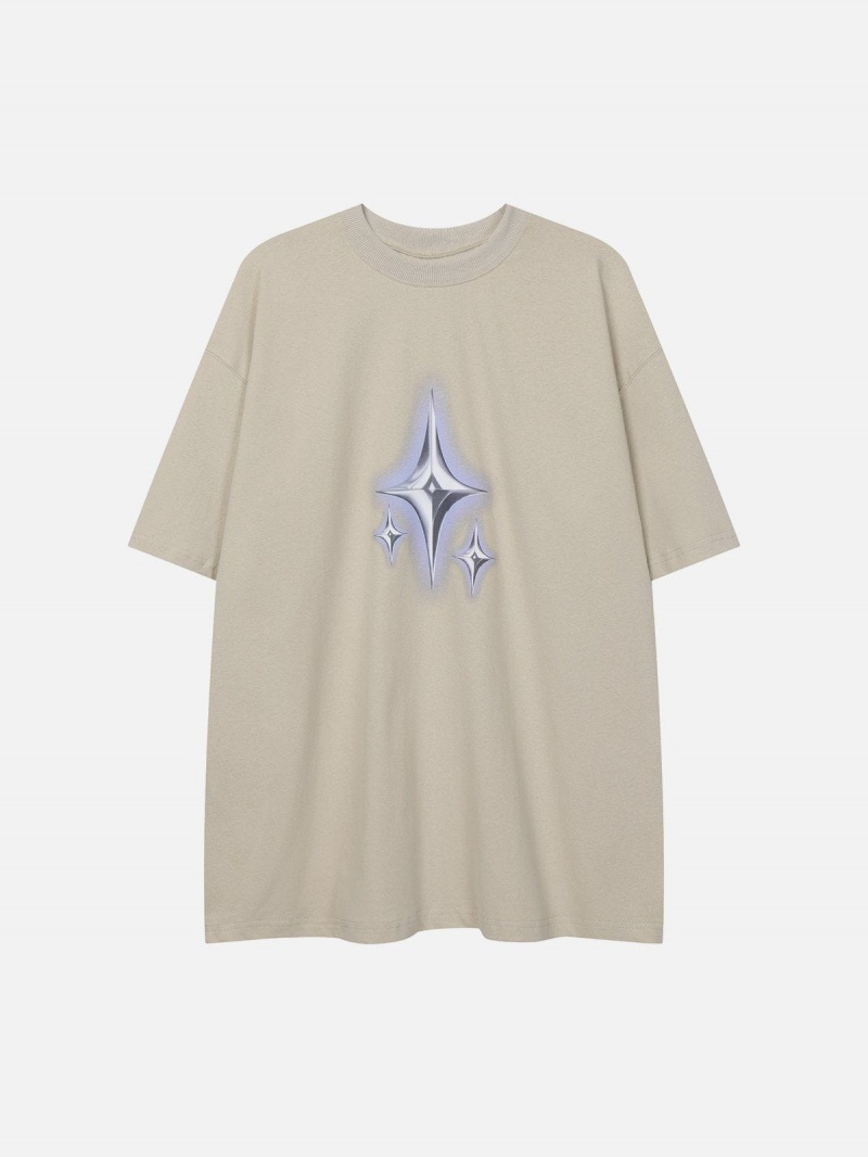 T Shirts Aelfric Eden Star Print Coton Tee Noir | IIM-12349068